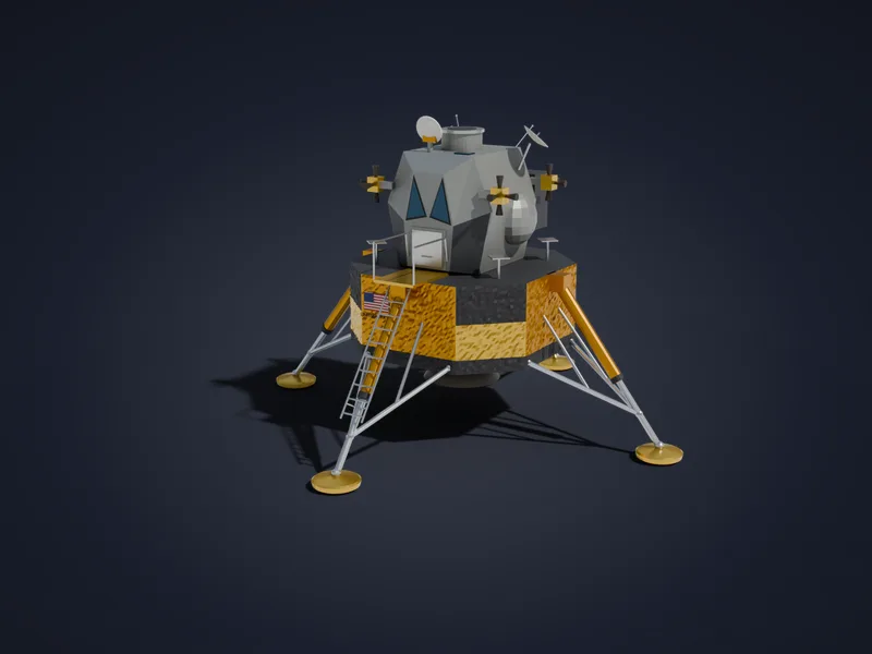 아폴로 달 착륙선 3D 모형 렌더