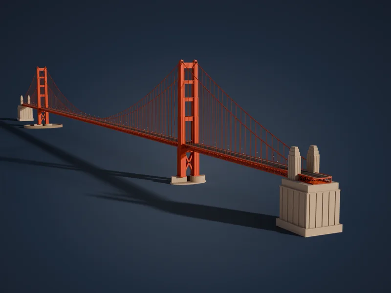 금문교 3D 모형 렌더