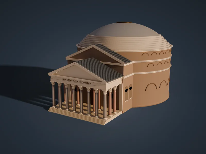 판테온 3D 모형 렌더