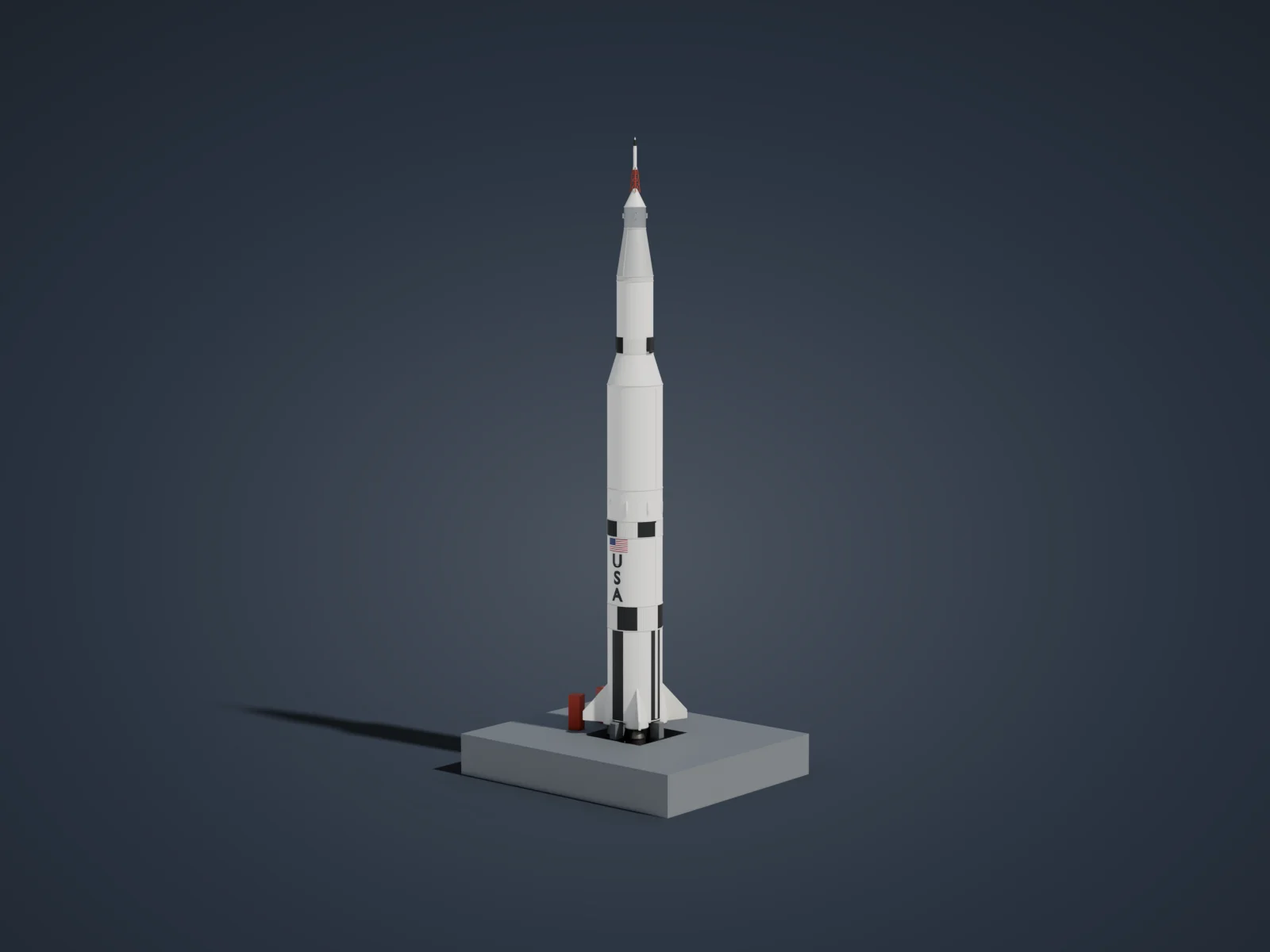 새턴 V 로켓 3D 모형